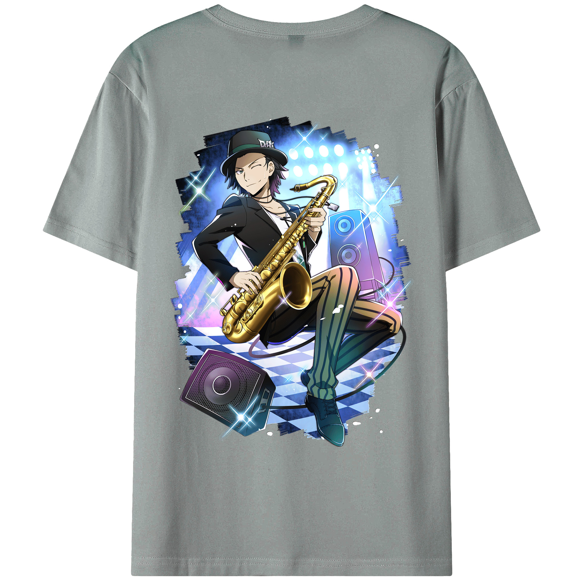 （画像用） 文豪ストレイドッグス Bungo Stray Dogs 綿100％ メンズ半袖Tシャツ（バックプリント） 通気性